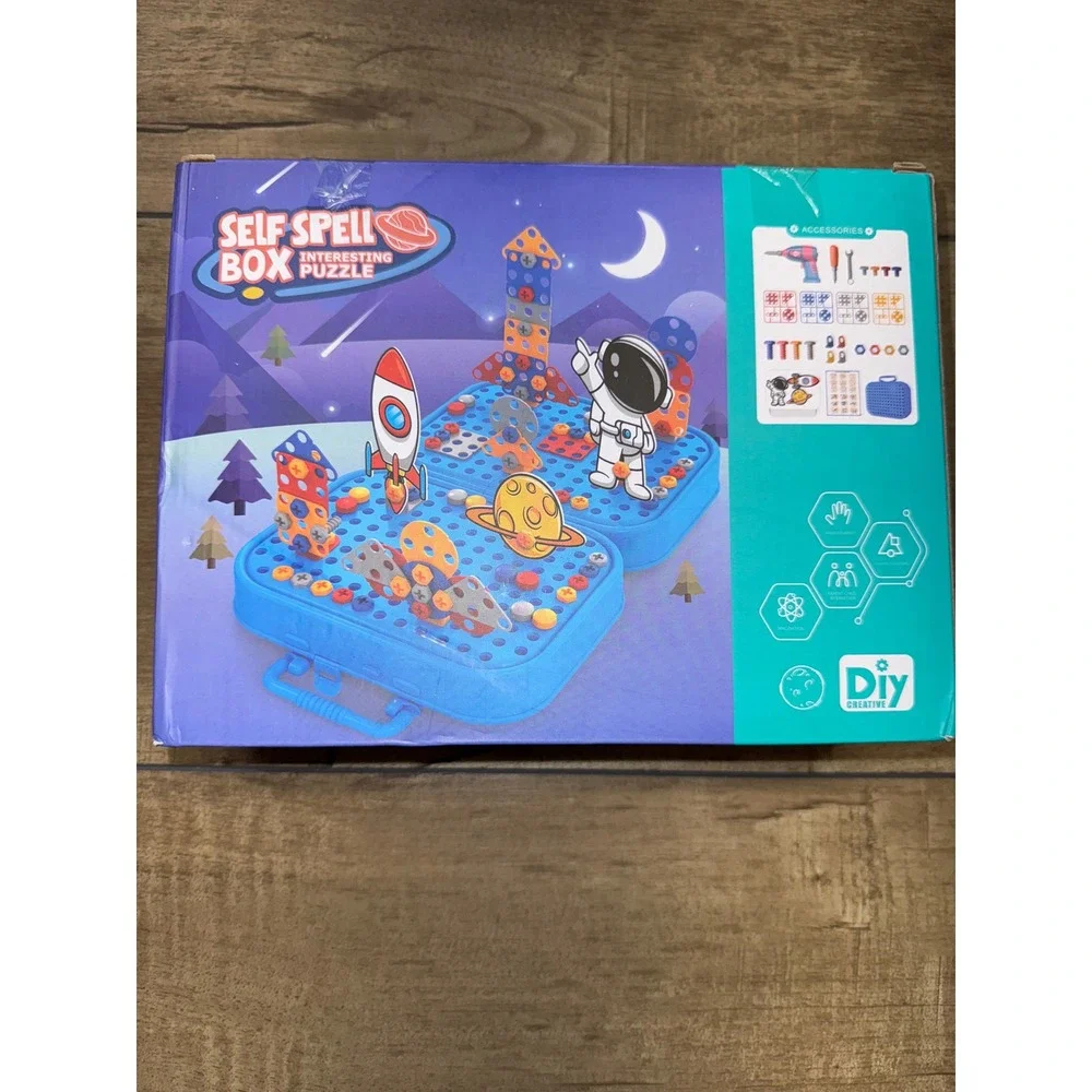 Self Spell Box Puzzle‎ Space Astronaut DIY Toy Drill Creative 3+ Years